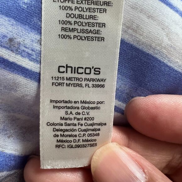 Chico's Women's Ribbed Quilted Vest Sz 2 Large White Zip Collared Pocket Lined - Picture 8 of 13